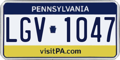 PA license plate LGV1047