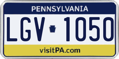 PA license plate LGV1050