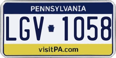 PA license plate LGV1058