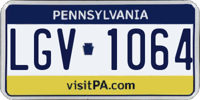 PA license plate LGV1064