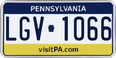 PA license plate LGV1066