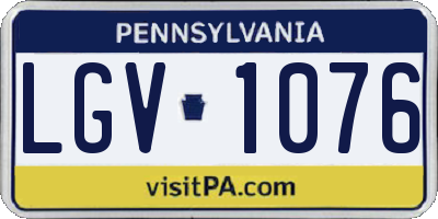 PA license plate LGV1076