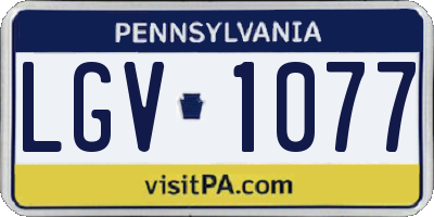 PA license plate LGV1077