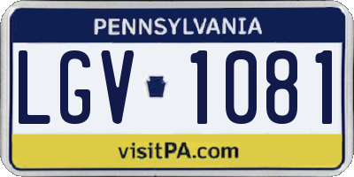 PA license plate LGV1081