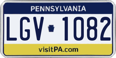 PA license plate LGV1082