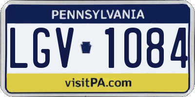 PA license plate LGV1084