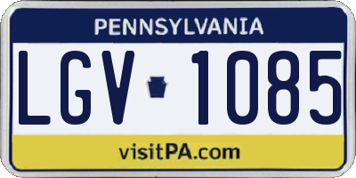 PA license plate LGV1085