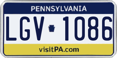 PA license plate LGV1086