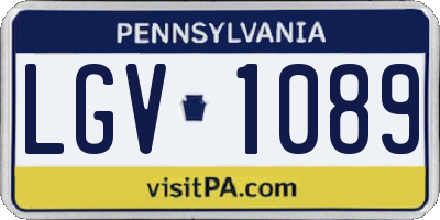 PA license plate LGV1089