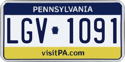 PA license plate LGV1091