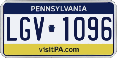 PA license plate LGV1096