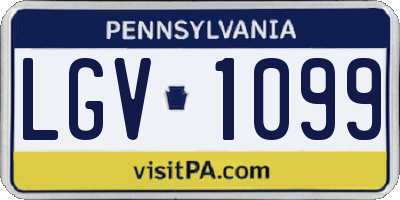PA license plate LGV1099