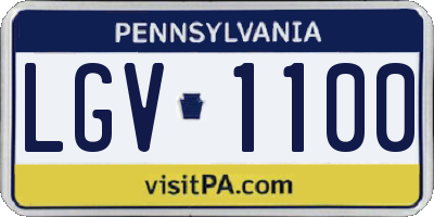PA license plate LGV1100
