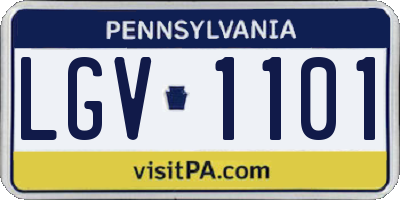 PA license plate LGV1101