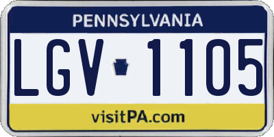 PA license plate LGV1105