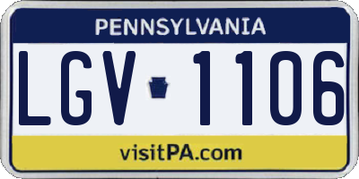 PA license plate LGV1106
