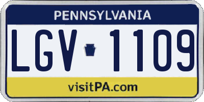 PA license plate LGV1109