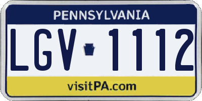 PA license plate LGV1112