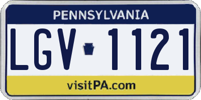 PA license plate LGV1121
