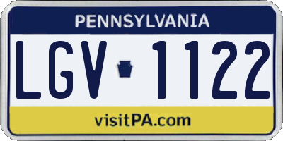 PA license plate LGV1122