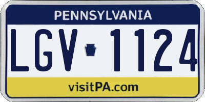 PA license plate LGV1124