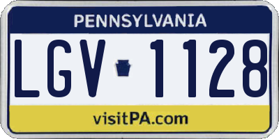 PA license plate LGV1128