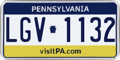 PA license plate LGV1132
