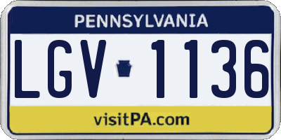 PA license plate LGV1136