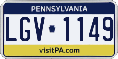 PA license plate LGV1149
