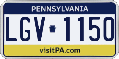 PA license plate LGV1150