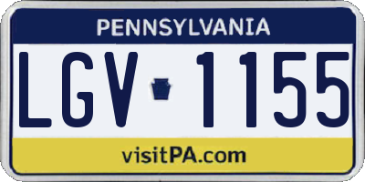 PA license plate LGV1155