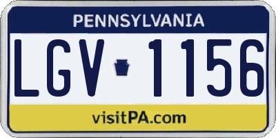 PA license plate LGV1156