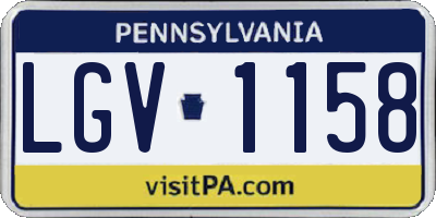PA license plate LGV1158