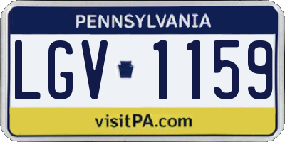 PA license plate LGV1159