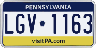 PA license plate LGV1163
