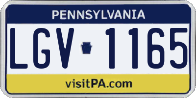 PA license plate LGV1165