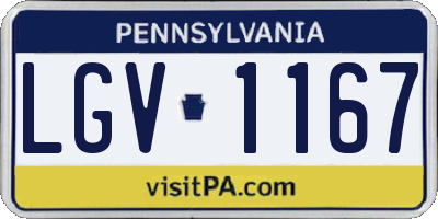 PA license plate LGV1167