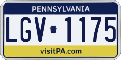 PA license plate LGV1175