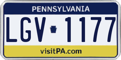 PA license plate LGV1177