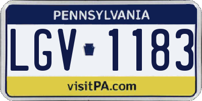 PA license plate LGV1183