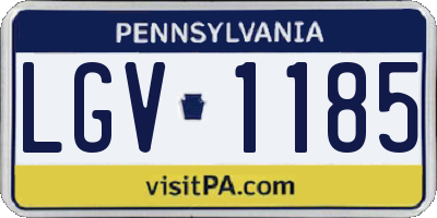 PA license plate LGV1185