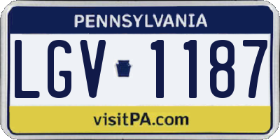 PA license plate LGV1187