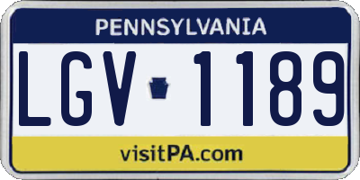 PA license plate LGV1189