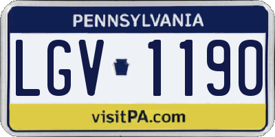 PA license plate LGV1190