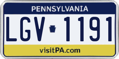 PA license plate LGV1191