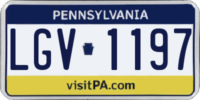 PA license plate LGV1197