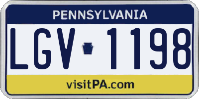 PA license plate LGV1198