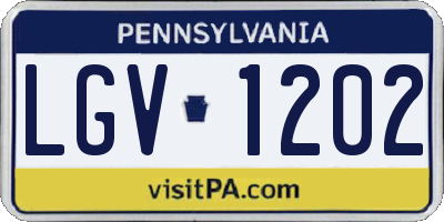 PA license plate LGV1202