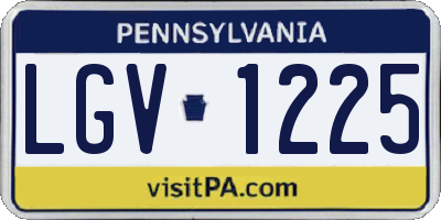 PA license plate LGV1225