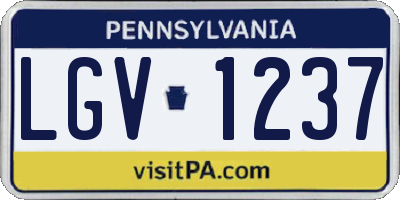 PA license plate LGV1237